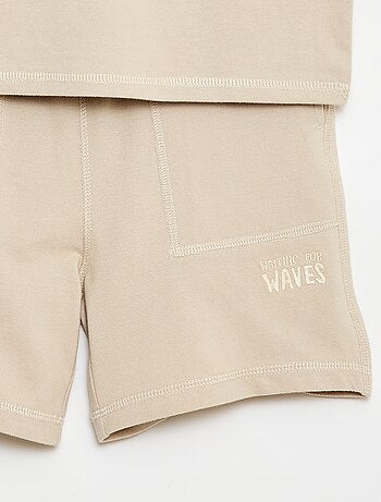 Ensemble t-shirt + short en piqué de coton