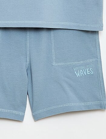 Ensemble t-shirt + short en piqué de coton