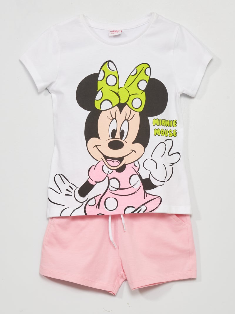 Ensemble t-shirt + short 'Minnie' - 2 pièces blanc - Kiabi