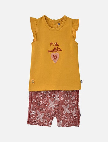 ENSEMBLE T-SHIRT SHORT ROUGE ENORA