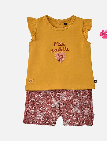 ENSEMBLE T-SHIRT SHORT ROUGE ENORA