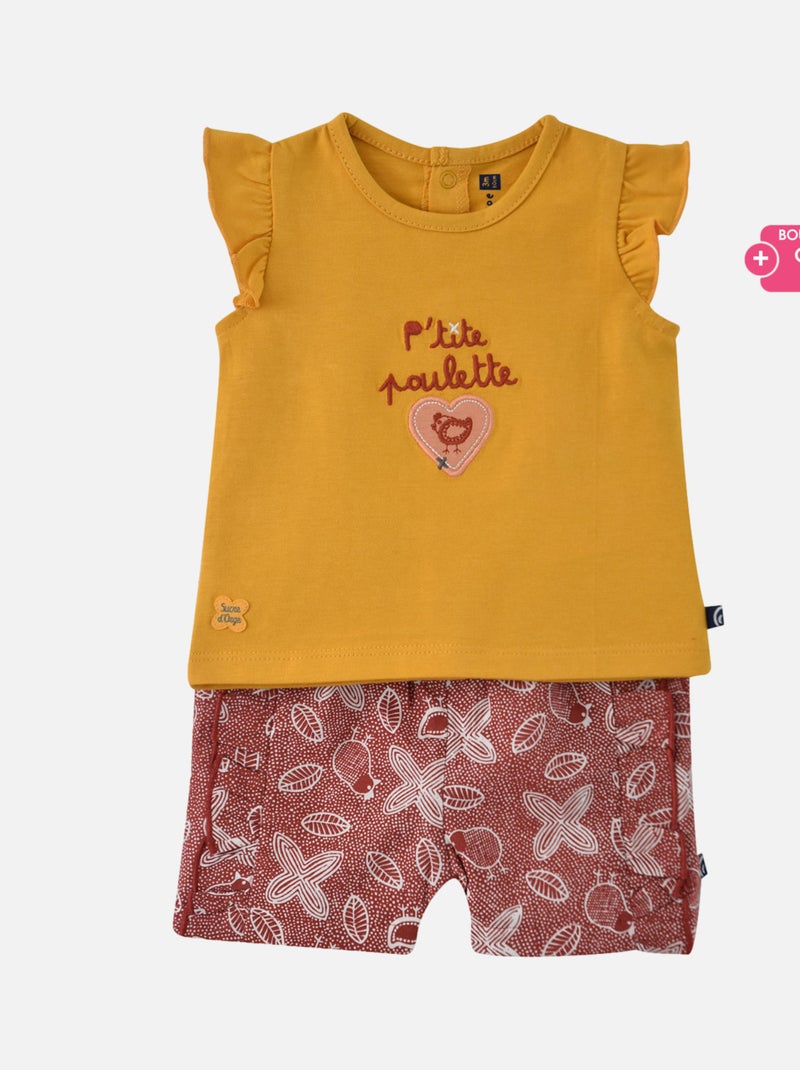 ENSEMBLE T-SHIRT SHORT ROUGE ENORA Jaune - Kiabi