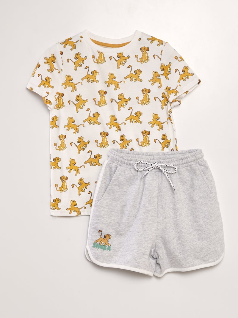 Ensemble t-shirt + short 'Simba' - 2 pièces Beige - Kiabi