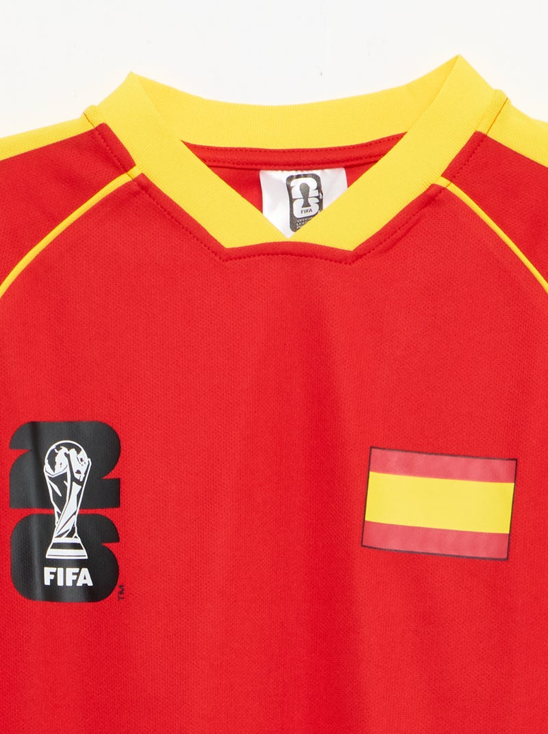 Ensemble t-shirt + short sous licence officielle de La Coupe du Monde de la FIFA 26™ - Espagne Rouge - Kiabi