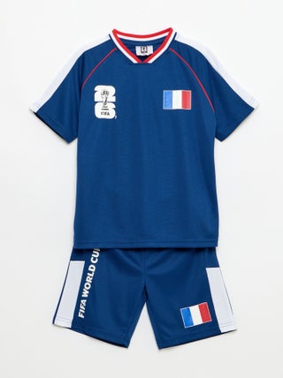 Ensemble t-shirt + short sous licence officielle de La Coupe du Monde de la FIFA 26™ - France