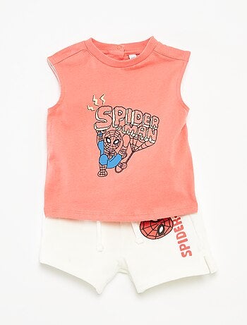 Ensemble T-shirt + short 'Spider-Man' 'Marvel' - 2 pièces