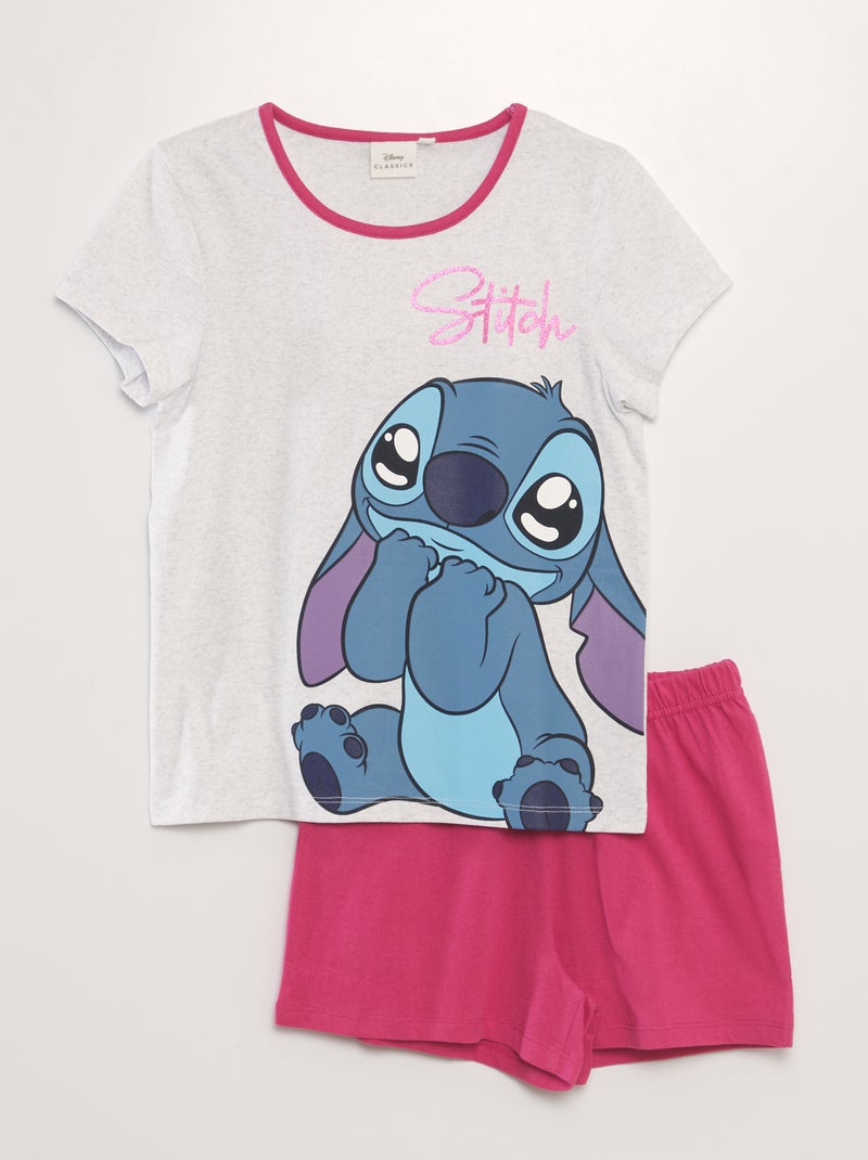 Ensemble t-shirt + short 'Stitch' - 2 pièces Blanc - Kiabi