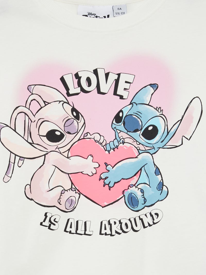 Ensemble t-shirt + short 'Stitch' - 2 pièces blanc - Kiabi