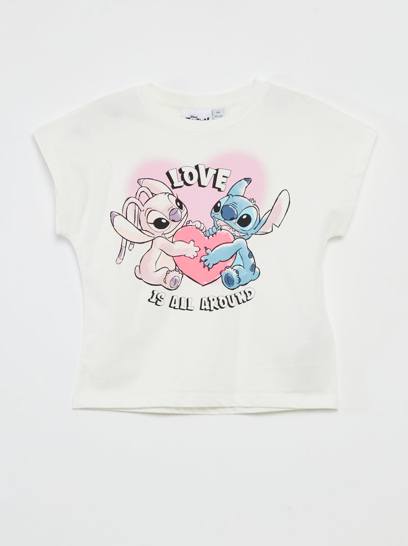 Ensemble t-shirt + short 'Stitch' - 2 pièces blanc - Kiabi