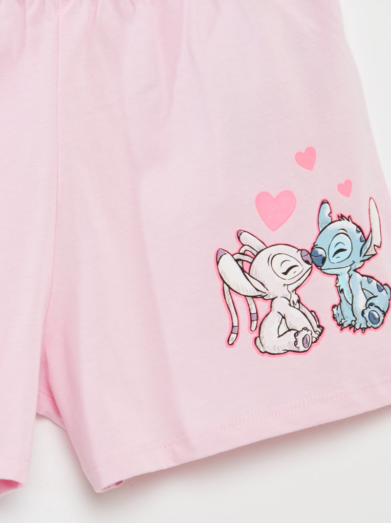 Ensemble t-shirt + short 'Stitch' - 2 pièces blanc - Kiabi