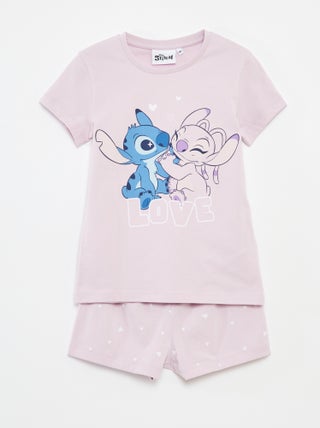 Ensemble t-shirt + short 'Stitch' - 2 pièces