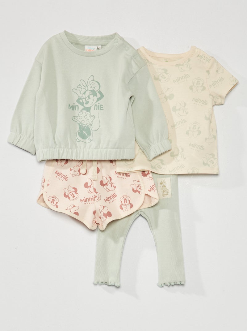 Ensemble t-shirt + sweat + short + jogging Green - Kiabi