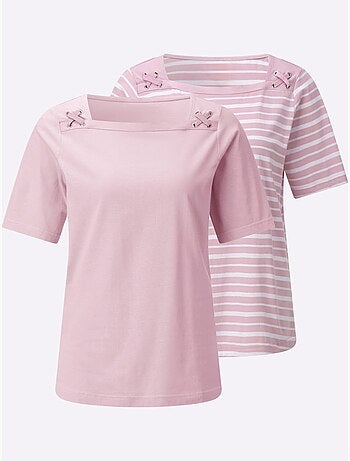 Ensemble T-shirts Pur Coton - Taille Standard - Witt - Lot de 2