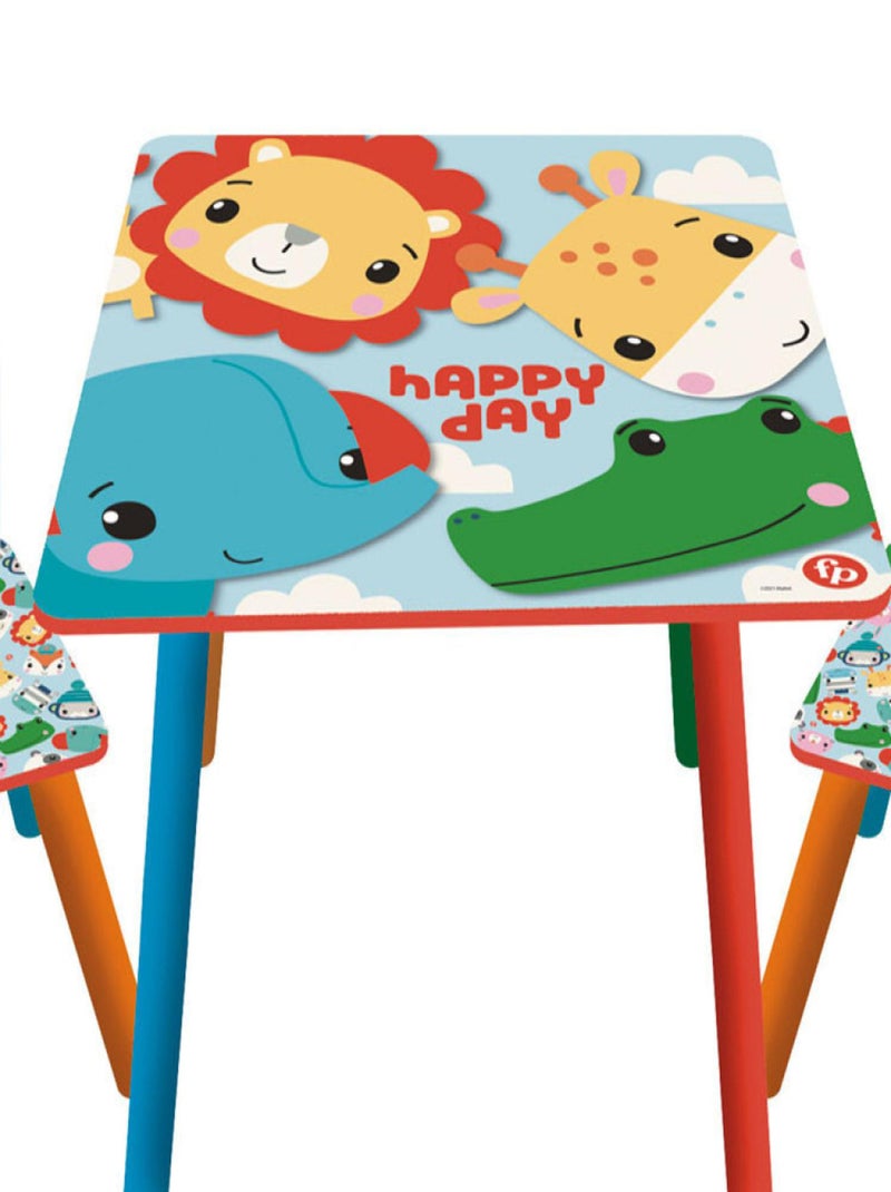 Ensemble Table + 2 chaises Animaux - Happy Day Multicolore - Kiabi