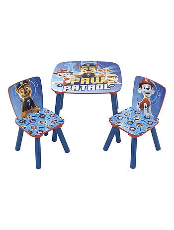 Ensemble Table + 2 chaises en bois - Pat Patrouille