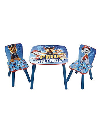 Ensemble Table + 2 chaises en bois - Pat Patrouille