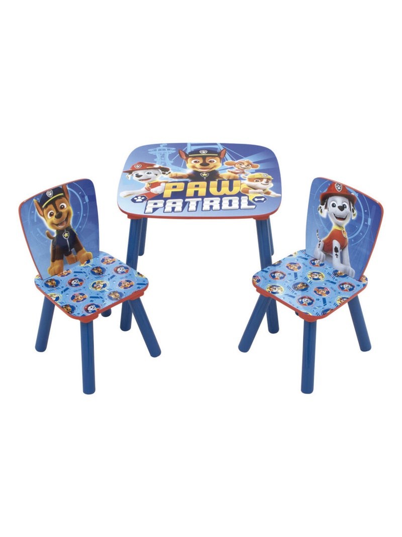 Ensemble Table + 2 chaises en bois - Pat Patrouille Multicolore - Kiabi