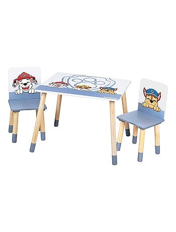 Ensemble table + 2 chaises enfant en bois 'Pat' Patrouille' ROBA
