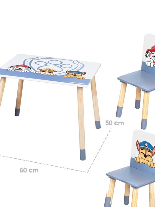Ensemble table + 2 chaises enfant en bois 'Pat' Patrouille' ROBA - Kiabi