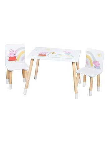 Ensemble table + 2 chaises enfant en bois 'Peppa Pig' ROBA