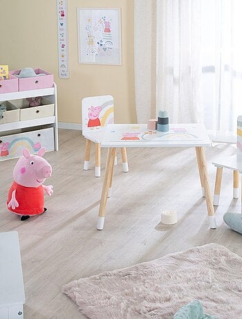 Ensemble table + 2 chaises enfant en bois 'Peppa Pig' ROBA