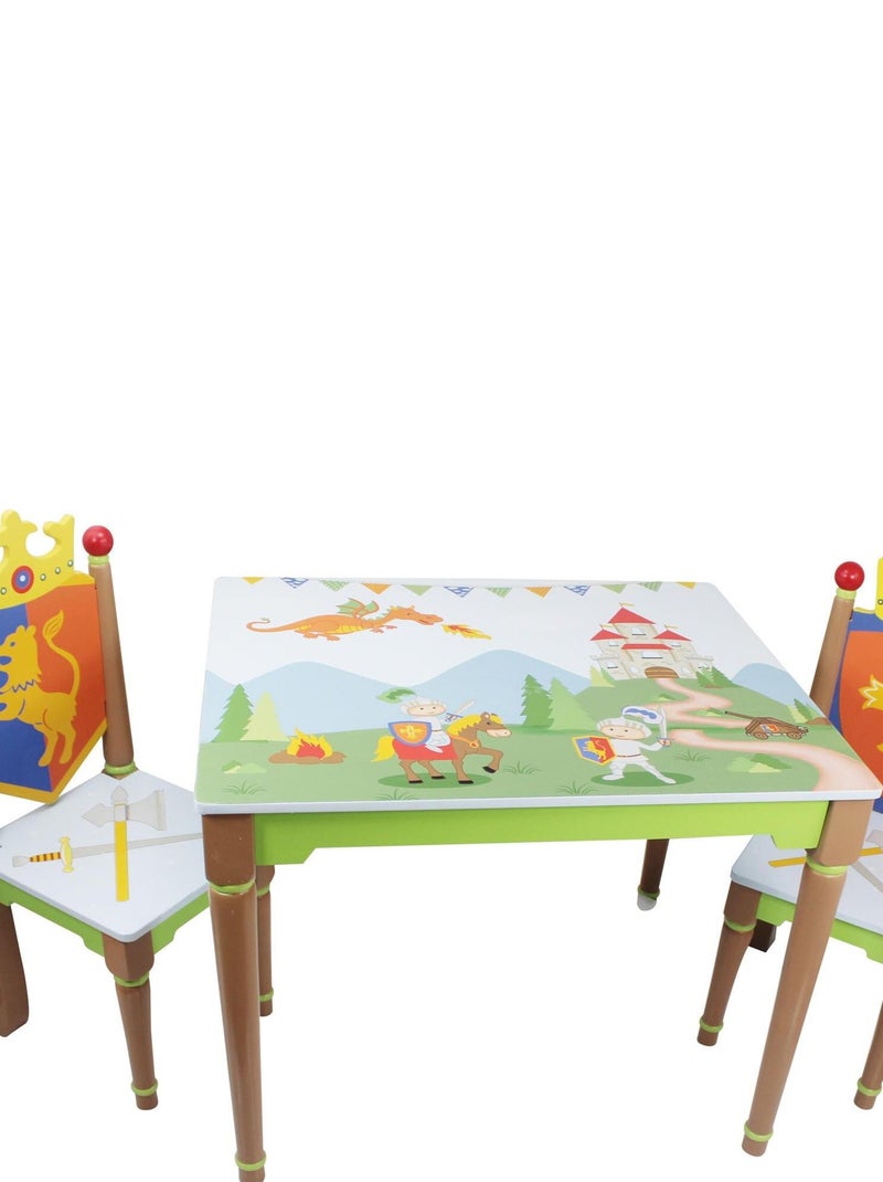 Ensemble table avec 2 chaises pour chambre enfant ou bébé garçon Knights & Dragons TD11837A Vert - Kiabi