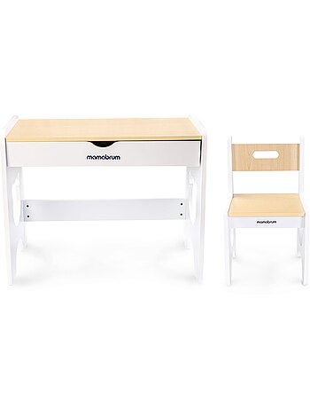 Ensemble table bureau avec 1 tiroir et chaise ours en bois mamabrum
