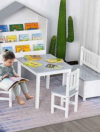 Ensemble table chaises enfant, 4 pièces