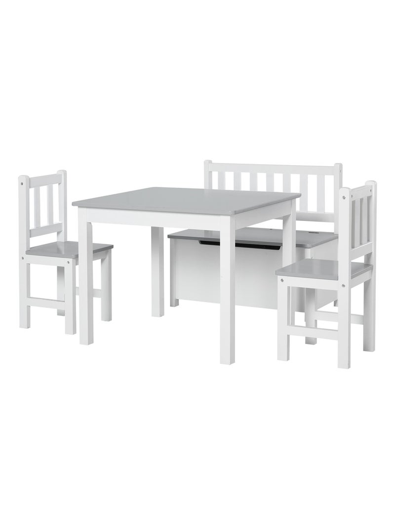 Ensemble table chaises enfant, 4 pièces Gris - Kiabi