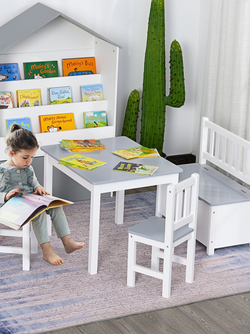 Ensemble table chaises enfant, 4 pièces Gris - Kiabi