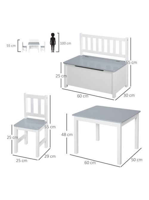 Ensemble table chaises enfant, 4 pièces - Kiabi