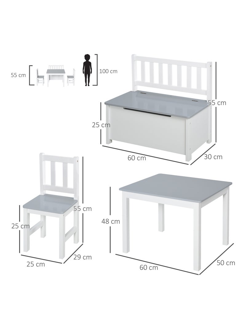 Ensemble table chaises enfant, 4 pièces Gris - Kiabi