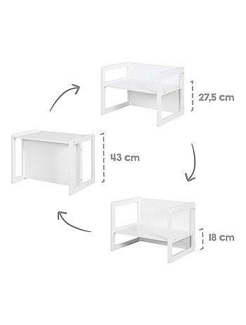 Ensemble table convertible en banc + 1 chaise évolutive ' Roba'