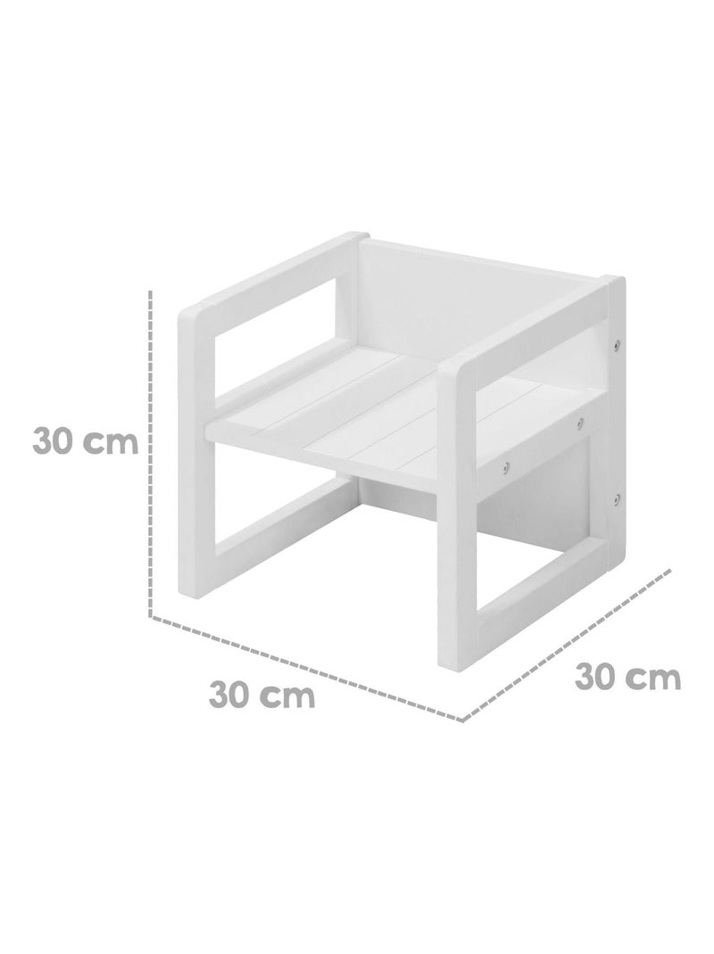 Ensemble table convertible en banc + 2 chaises évolutives ROBA Blanc - Kiabi