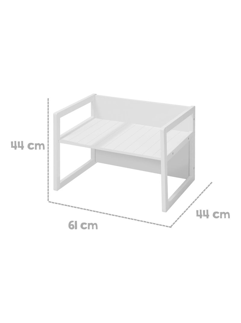 Ensemble table convertible en banc + 2 chaises évolutives ROBA Blanc - Kiabi