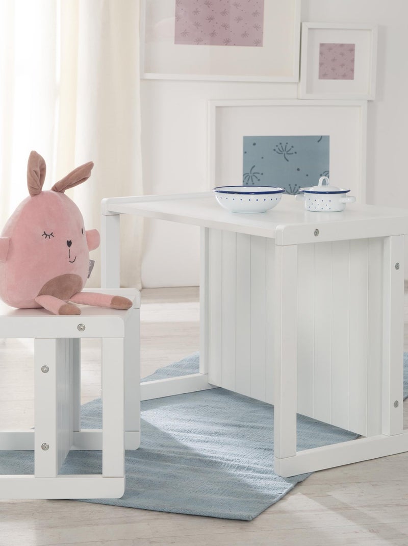 Ensemble table convertible en banc + 2 chaises évolutives ROBA Blanc - Kiabi