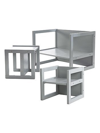 Ensemble table convertible en banc + 2 chaises évolutives ROBA