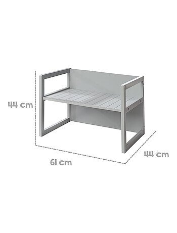 Ensemble table convertible en banc + 2 chaises évolutives ROBA