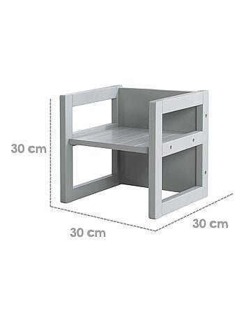 Ensemble table convertible en banc + 2 chaises évolutives ROBA