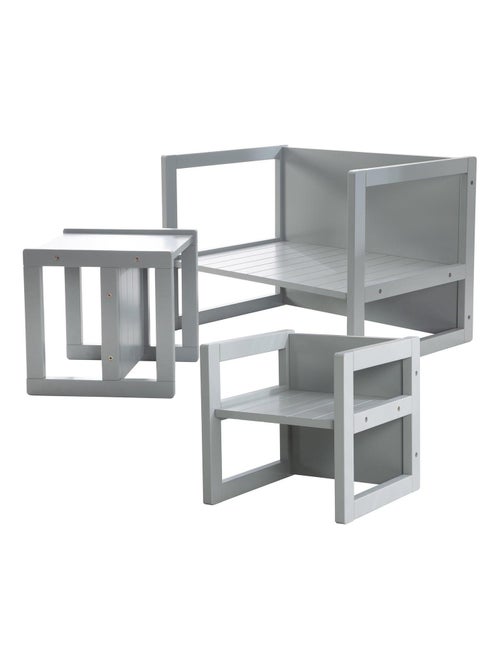 Ensemble table convertible en banc + 2 chaises évolutives ROBA - Kiabi Ensemble table convertible en banc + 2 chaises évolutives ROBA - Kiabi