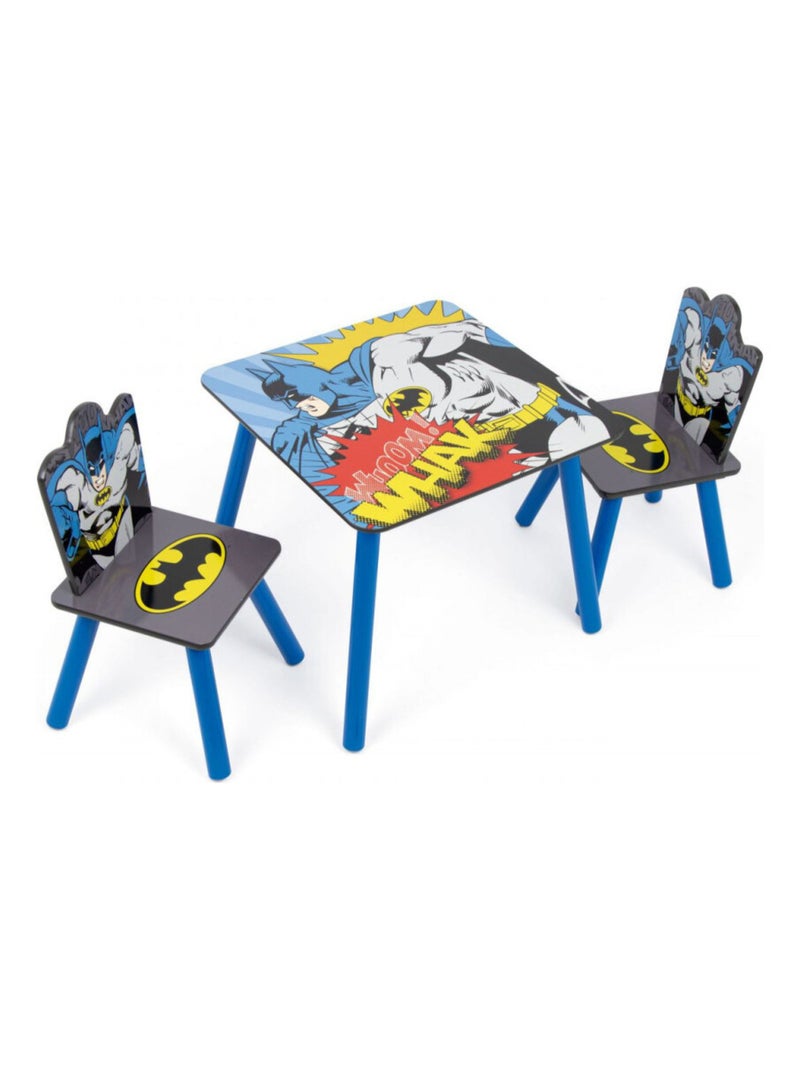 Ensemble Table En Bois - BATMAN (50X50X44CM) + 2 Chaises (26,5X26,5X50CM) Multicolore - Kiabi