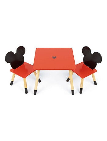Ensemble Table En Bois - MICKEY (50X50X44CM) + 2 Chaises (26,5X26,5X50CM)