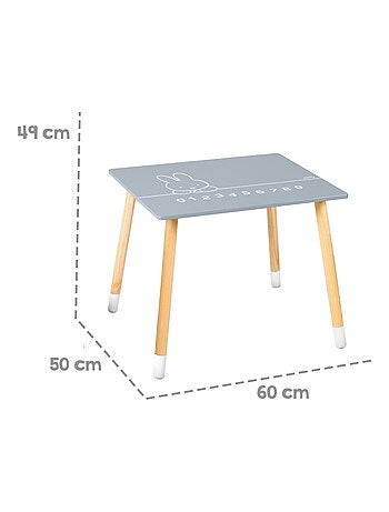 Ensemble table et 2 chaises enfant en bois - Motif lapin 'Roba miffy'
