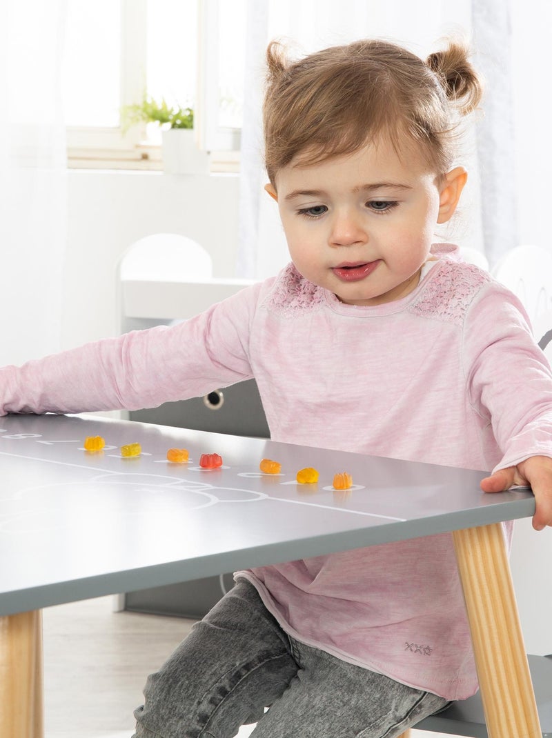 Ensemble table et 2 chaises enfant en bois - Motif lapin 'Roba miffy' Gris Beige Blanc - Kiabi