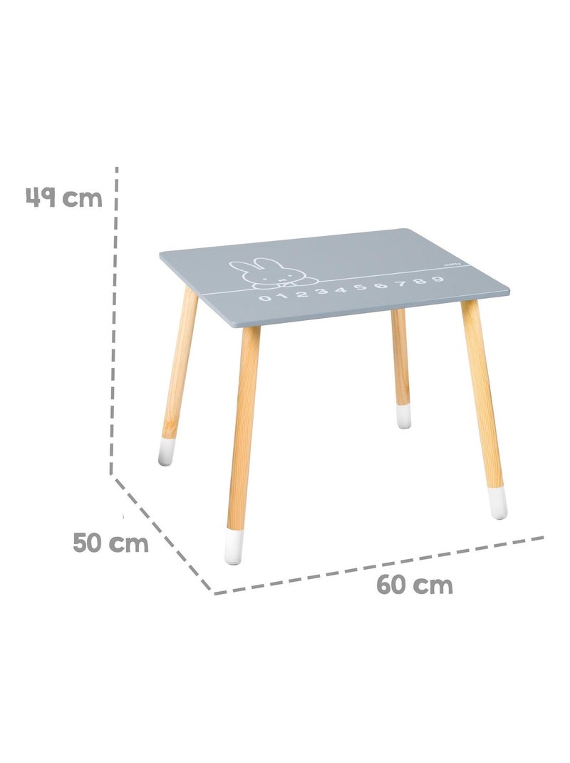 Ensemble table et 2 chaises enfant en bois - Motif lapin 'Roba miffy' Gris Beige Blanc - Kiabi