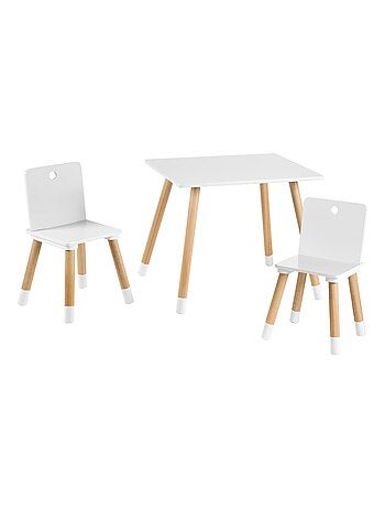 Ensemble table et 2 chaises enfant en bois - ROBA