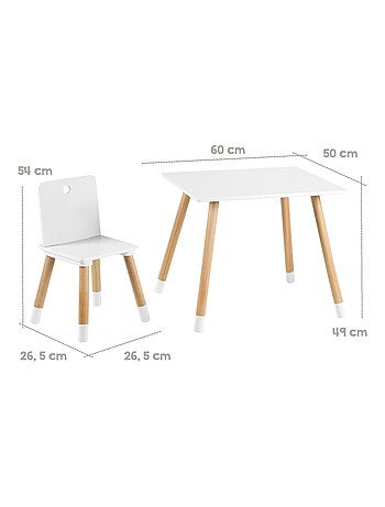 Ensemble table et 2 chaises enfant en bois - ROBA