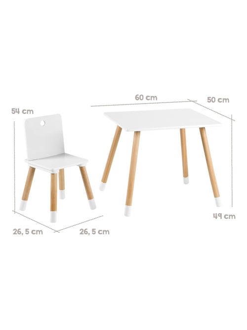 Ensemble table et 2 chaises enfant en bois - ROBA - Kiabi