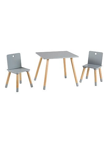 Ensemble table et 2 chaises enfant en bois - ROBA