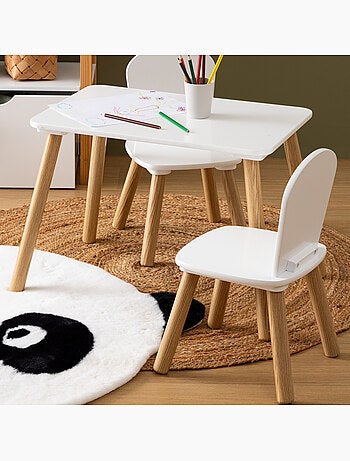 Ensemble table et 2 chaises enfant en bois de pin ALEX
